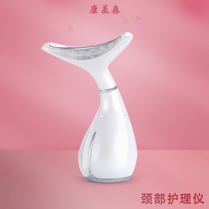 Ms.W Neck Wrinkle Ultrasonic Vibration Skin Care Device Home Use Neck Tri-Color Light Beauty Instrument Wholesale Cross-Border