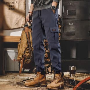 Japanese Work Pants for Men, Spring/Autumn Streetwear, Tapered Leg, Casual Long Pants, American Oversized Loose Harem