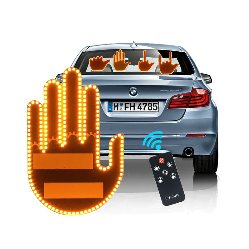 Cross-border Car Finger Light Gesture Light Multi-function Warning Reminder Light Anti-rear-end Light Interactive Palm Light