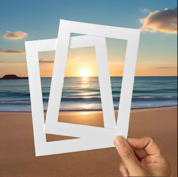 Rectangular White Photo Frame Cardboard Photo Wall Mounting Lined Cardboard Photo Frame Picture Frame Special Lined Cardboard