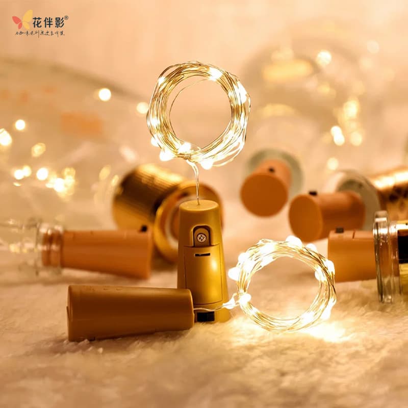 Huabanying Bottle LED Party Ambient Light Christmas Decoration Light Copper Wire Light Copper String Light LED Bottle Stopper String Lights Wholesale