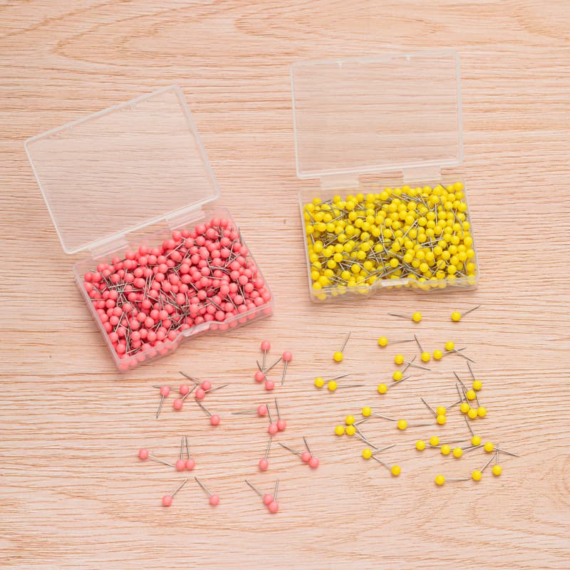 Colorful Round Ball Head Push Pins 4x15mm Box Pack for Office Cork Board Photo Wall Marking Map Pins Thumbtacks Globe Pins