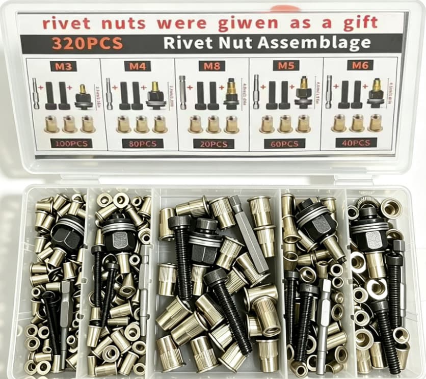 TK temu AliExpress New Hot-Selling Rivet Nut Set Auto Repair Accessories 77pcs 84pcs