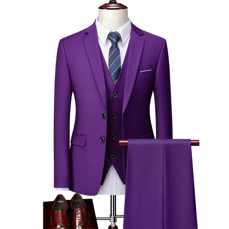 Cross-border popular men's Korean style slim-fit suit suit men's plus size business casual groom's dress suit three-piece suit