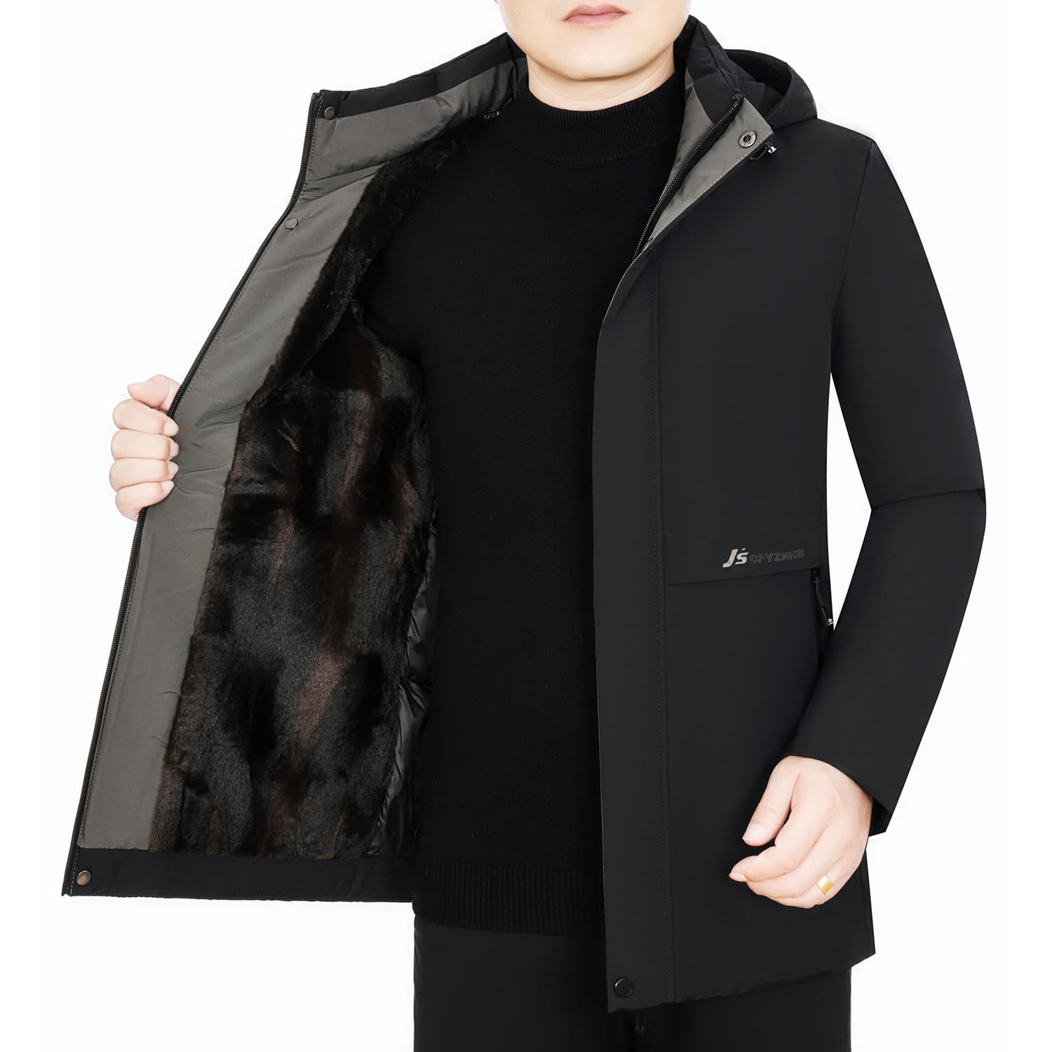 2024 Woodpecker New Winter Casual Cotton Jacket for Men, Middle-Aged Men's Cotton Coat, Father's Thickened Cotton Padded Jacket