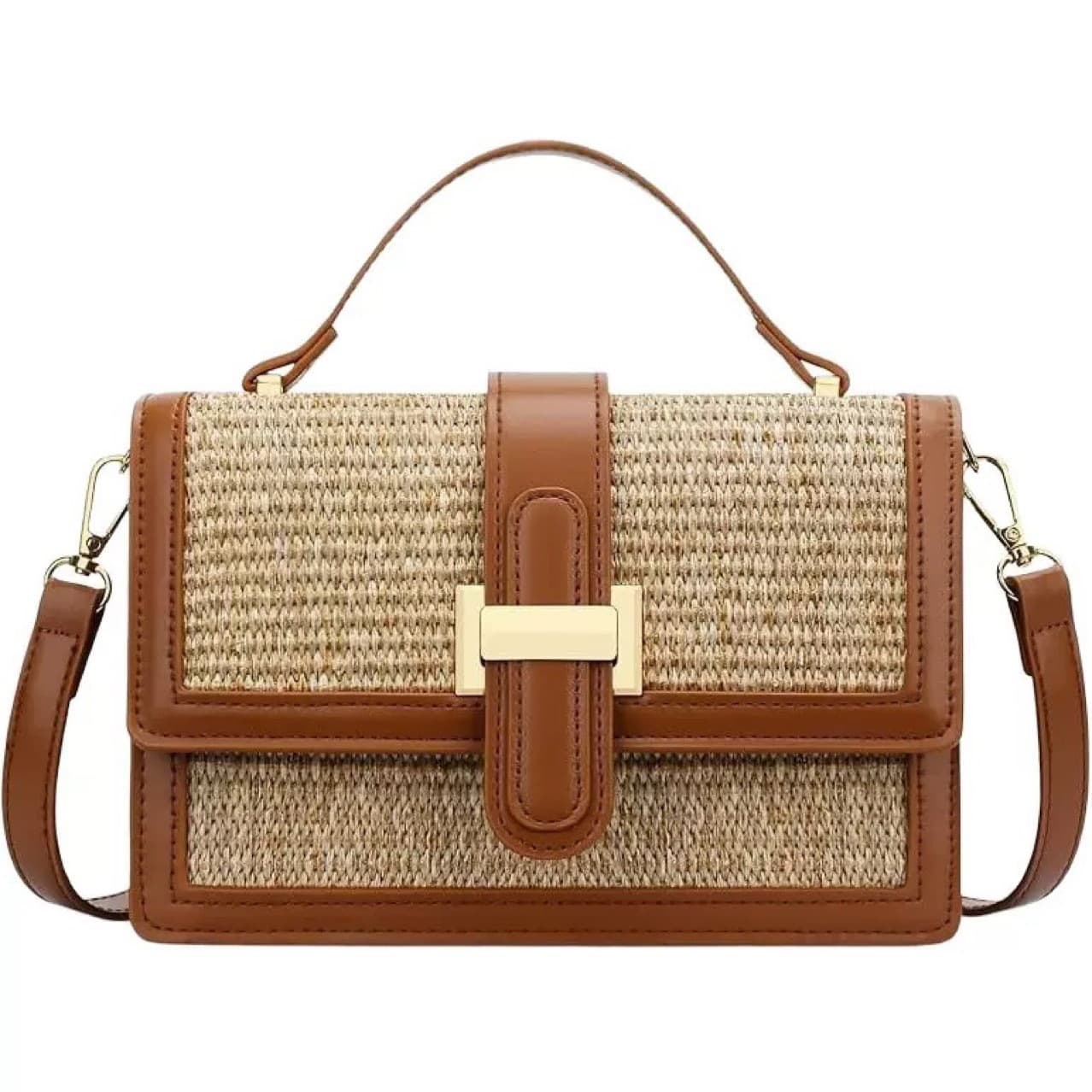 Cross-border Amazon 2026 new woven small square bag for women simple high-end fashion single shoulder crossbody bag beach bag