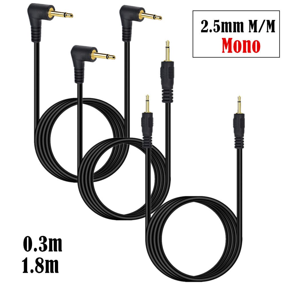 2.5mm mono dual male-to-male audio cable