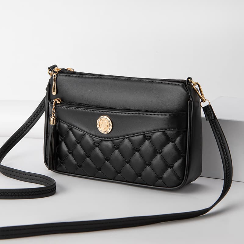 Fashionable Large Capacity Tassel Ladies Crossbody Bag Mobile Phone Bag Winter Stylish Women's Bag PU Material Embroidery Elements