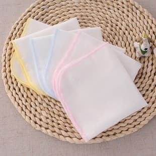 Baby Cotton Gauze Handkerchief Infant Double-Layer Solid Color Nursing Cloth Drool Bib Anti-Spit-Up Maternal and Baby Supplies Handkerchief