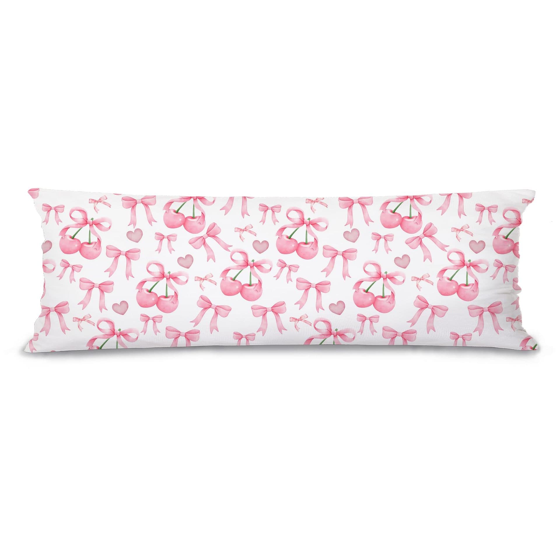 Cross-border pillowcase girly heart cute pink bow long pillowcase with zipper bedding pillowcase cushion