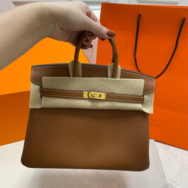 Handmade waxed togo calfskin large-capacity platinum bag 25/30 cross-body portable Kelly vegetable basket women's bag