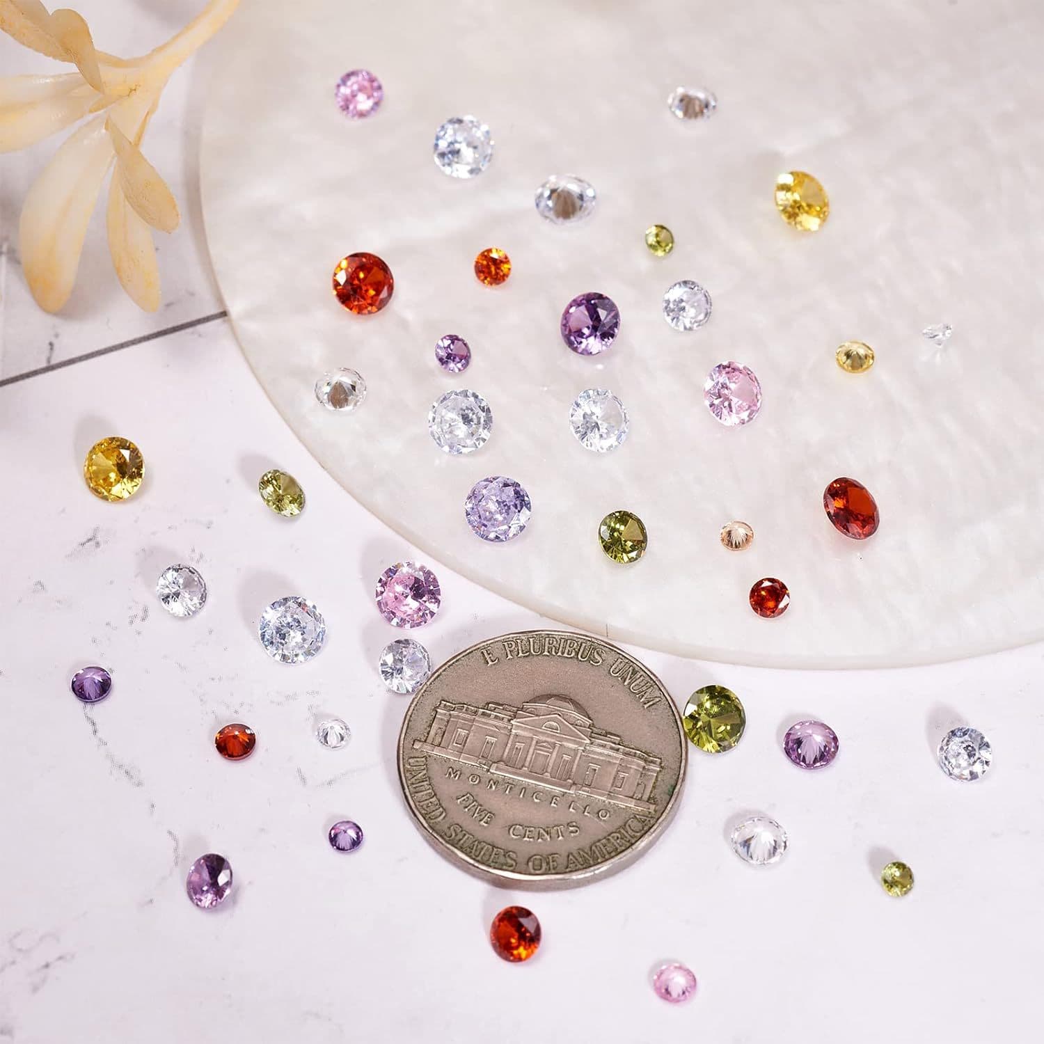 Nail art colored zircon crystal integrated zirconium large and small nail jewelry diy pile diamond gemstone flashing round diamond