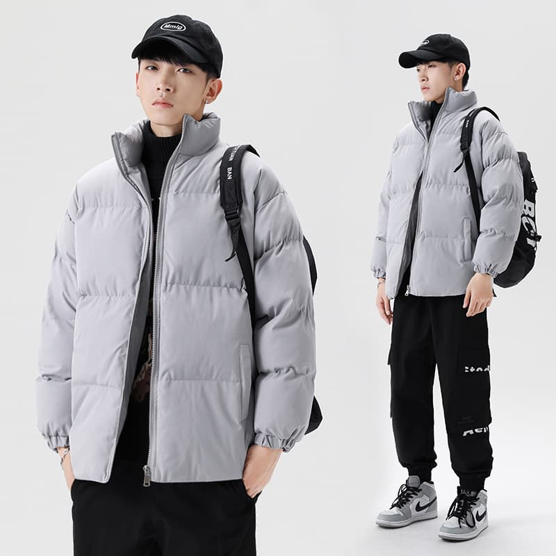 Couples Cotton Coat 2024 Winter New Korean Style Trendy Stand Collar Thick Cotton Padded Jacket Streetwear Plus Size Down Cotton Jacket Men's