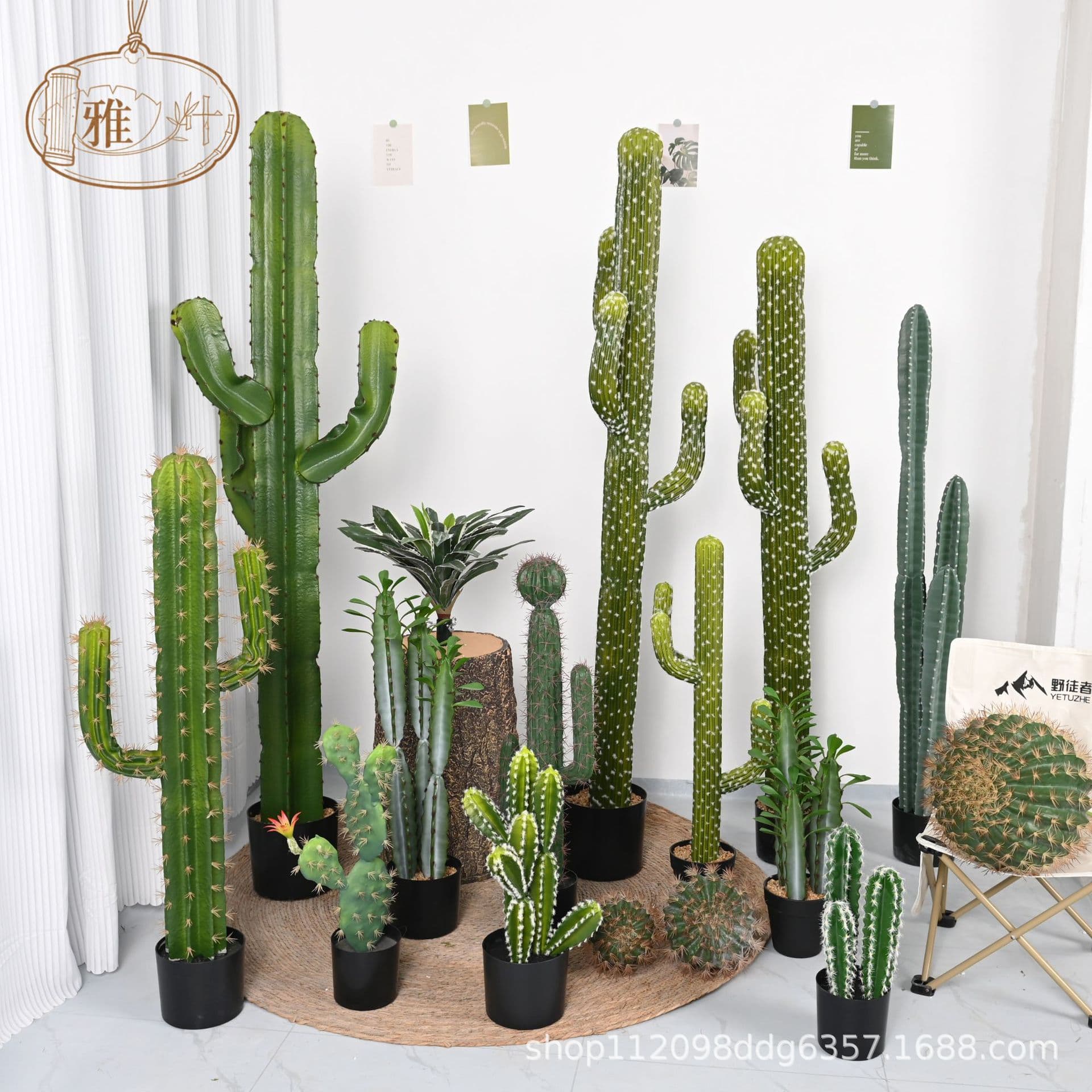 Amazon Simulation Cactus Column Potted Plant Tropical Plant Store Window Decoration Indoor Fake Cactus
