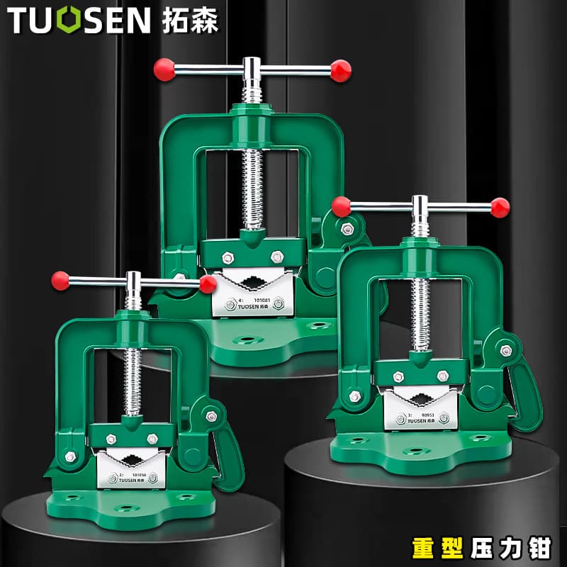 Tuosen Multi-Function Gantry Clamp Pipe Clamp Workbench Fixed Table Vise Heavy Duty Bench Vise Pressure Vise