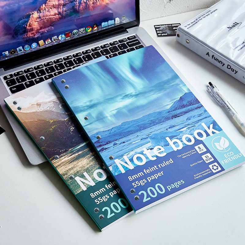 Natural World Wonders A4 Thin Spiral Notebook High Aesthetic New Ins Style 200 Pages Beautiful Scenery Loose-Leaf Notebook