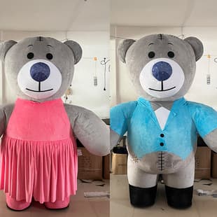 Inflatable Gorilla Costume, Wedding Bear Costume, Tuxedo Bear Costume, Adult Wearable Plush Suit