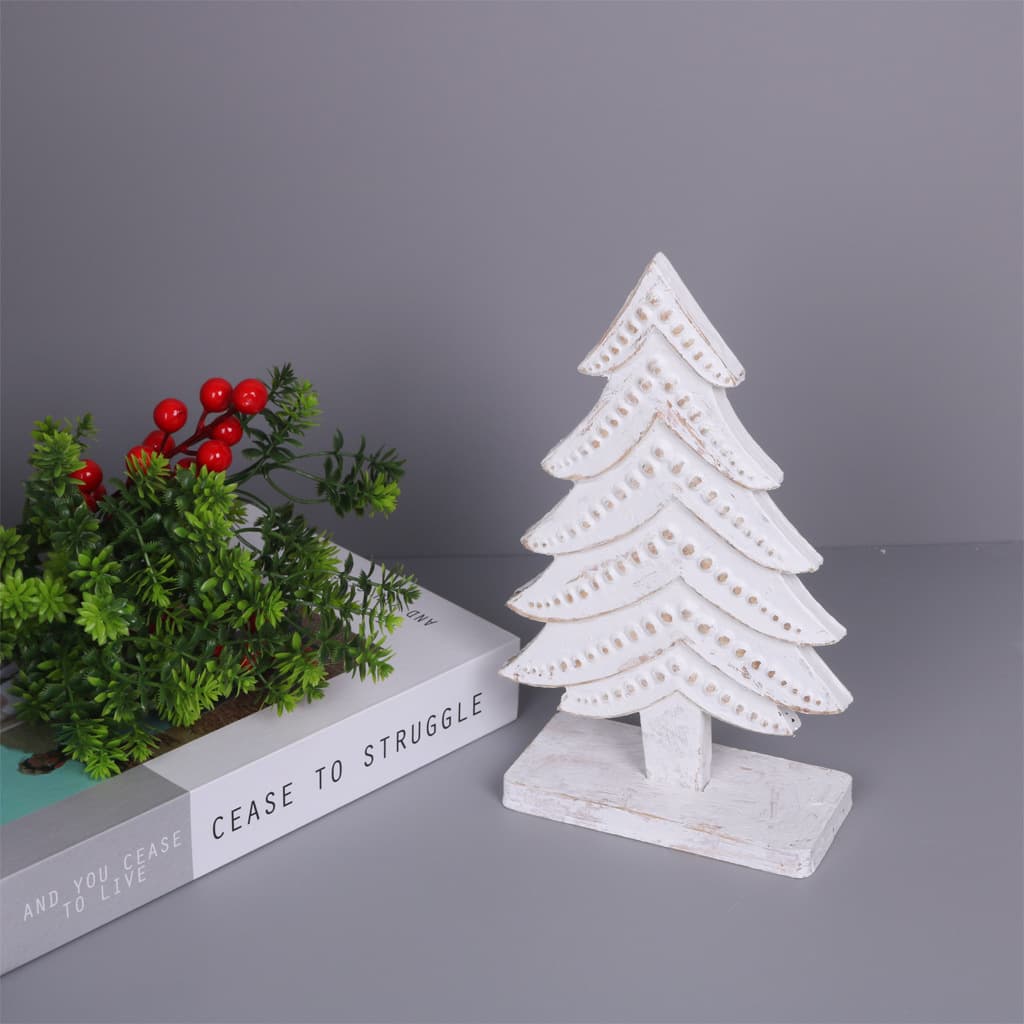 Amazon Wooden Christmas Tree Ornament DIY Christmas Decoration Wooden Creative Desktop Ornament