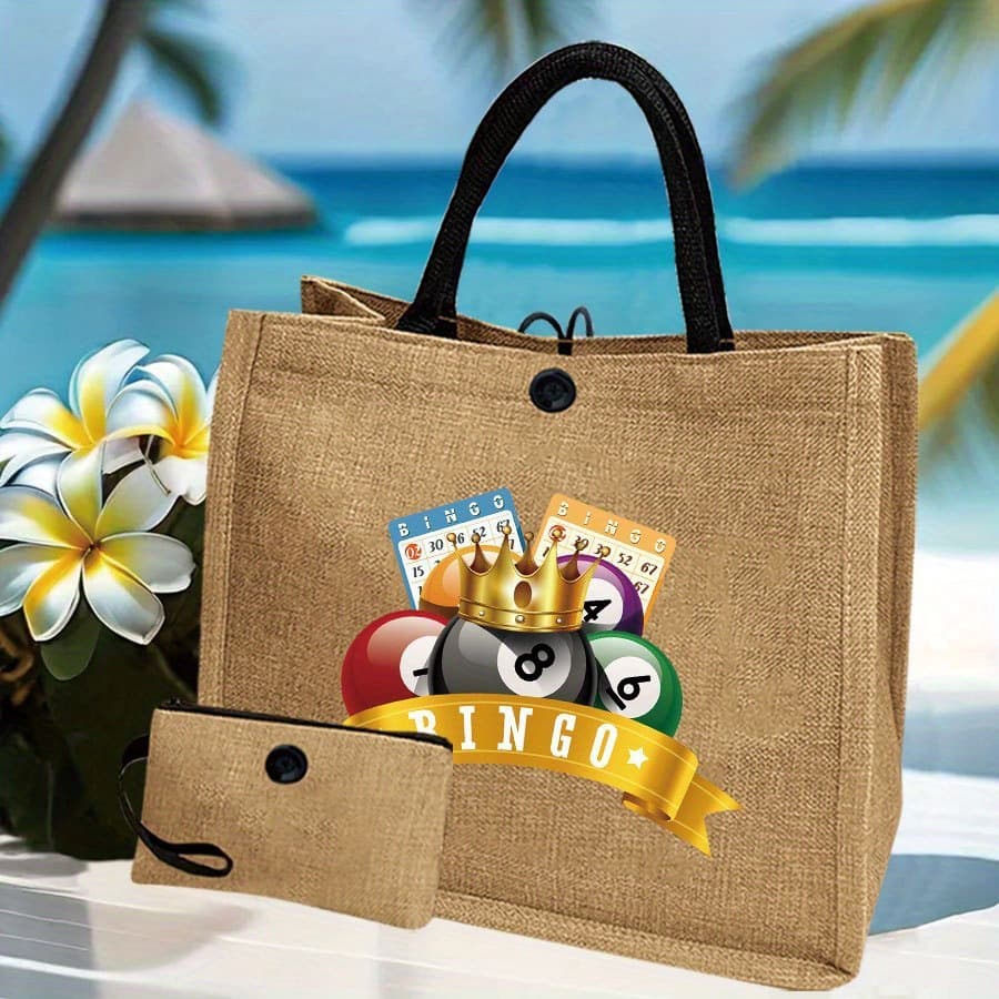 Cross-border popular large-capacity linen tote bag, environmentally friendly cotton and linen commuter shoulder bag, wholesale for foreign trade manufacturers