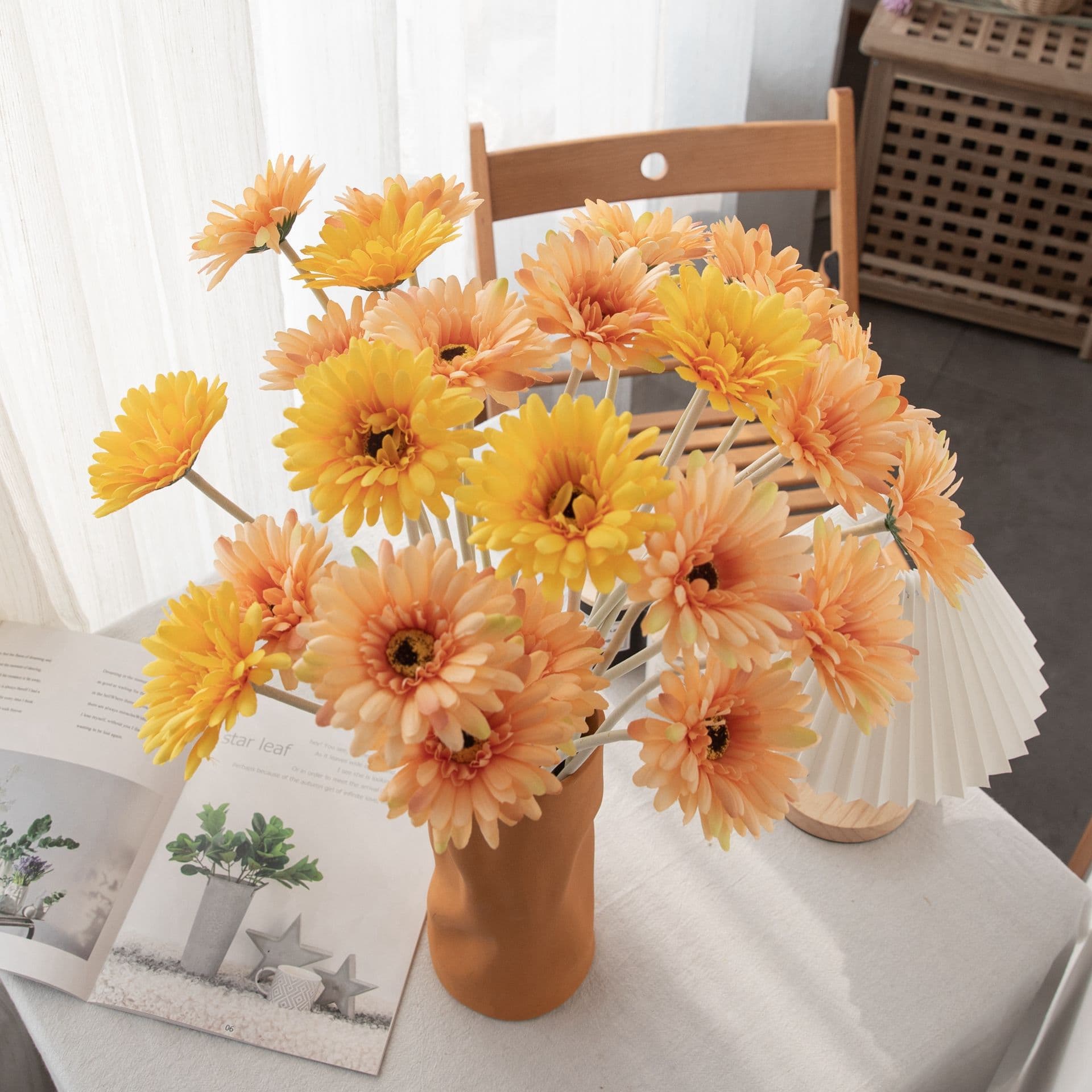 Sunflower Artificial Flowers Euryops Pygmaeus African Daisy Export Home Decoration Fake Flowers Foreign Trade Simulation Plant
