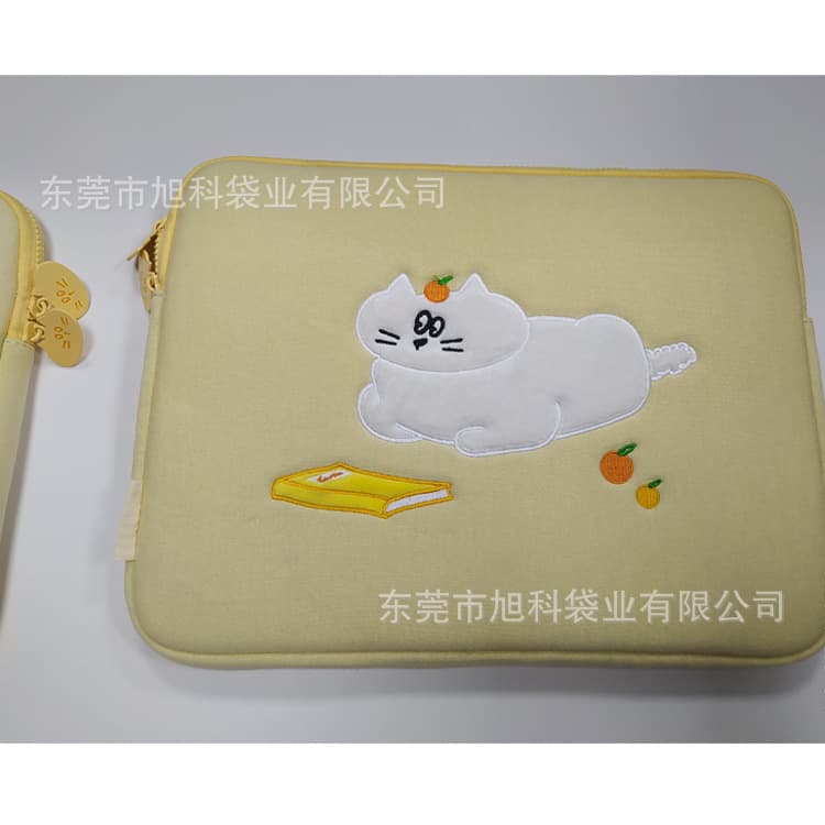 Flat Embroidery Laptop Sleeve Lightweight Pressure-Resistant Handheld Laptop Bag Neoprene Laptop Sleeve