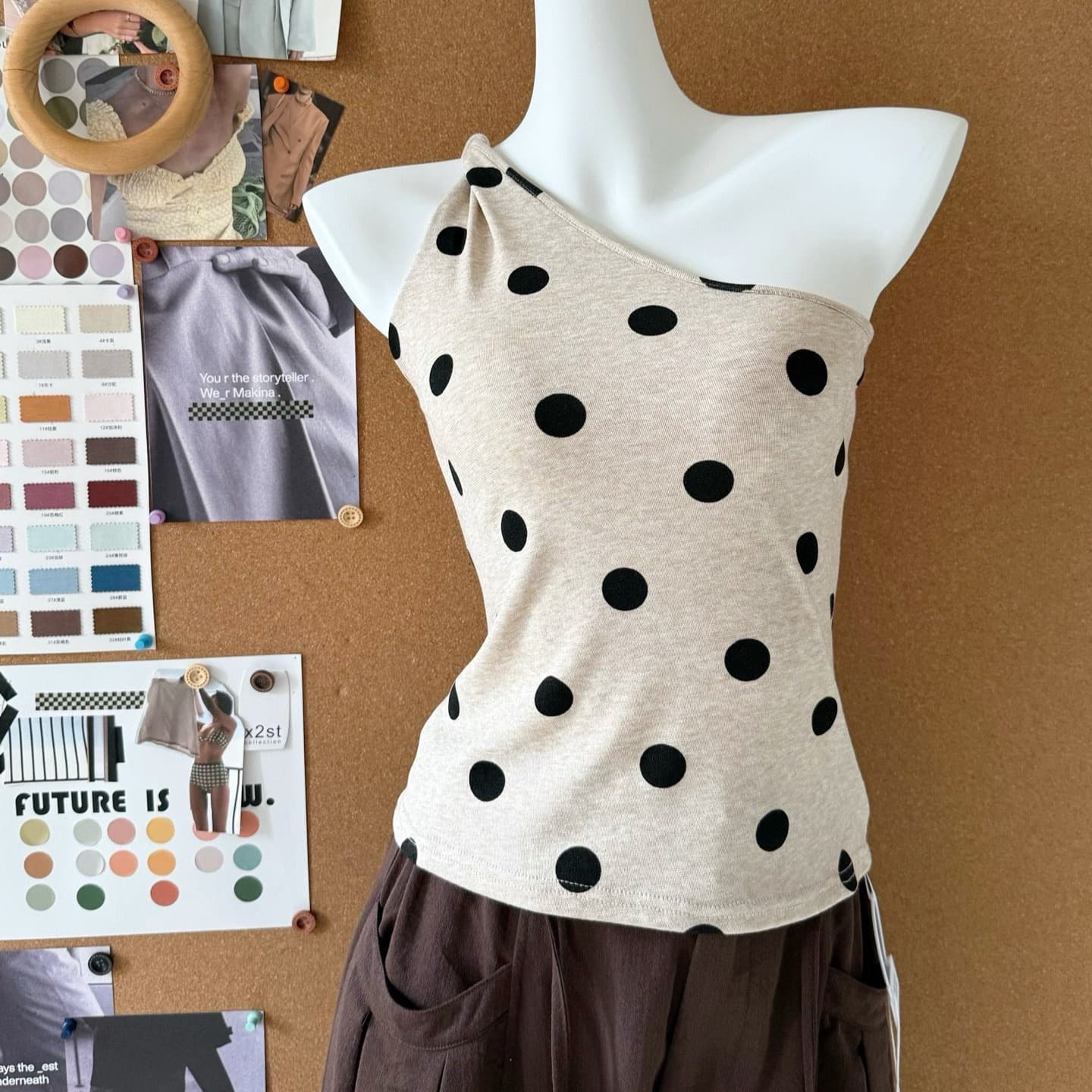 2026 Real Shot Camisole Tencel Blend Off-Shoulder Summer Top