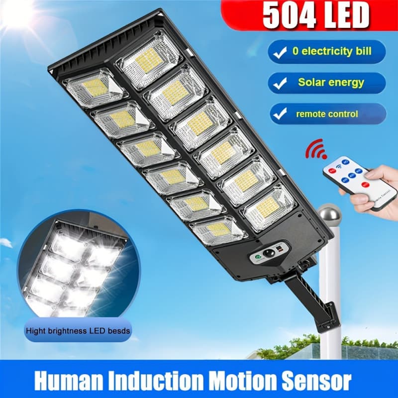 2026 New Cross-Border Single Ultra-Bright Solar Street Light, 2900 Lumens, 504 LED Solar Street Light