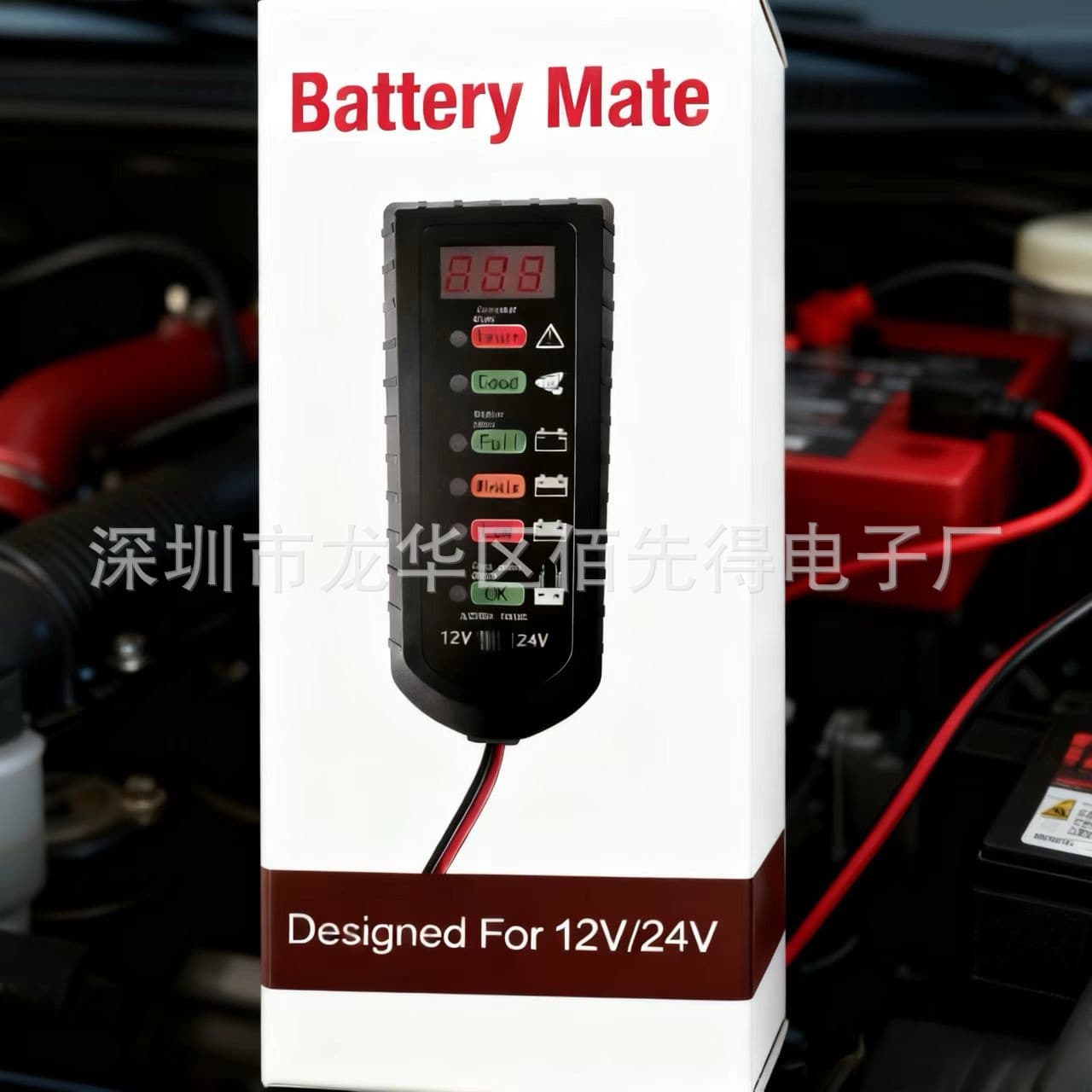 12V 24V Battery Tester Digital Display Voltage Tester Motorcycle Car LED Battery Detector Automotive Circuit