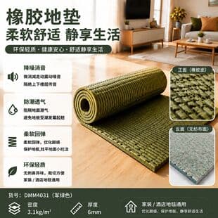 Rubber Carpet Underlay for Full Coverage - Rubber Floor Mat, Moisture-Proof & Soundproof, Gym Rubber Mat, Anti-Slip