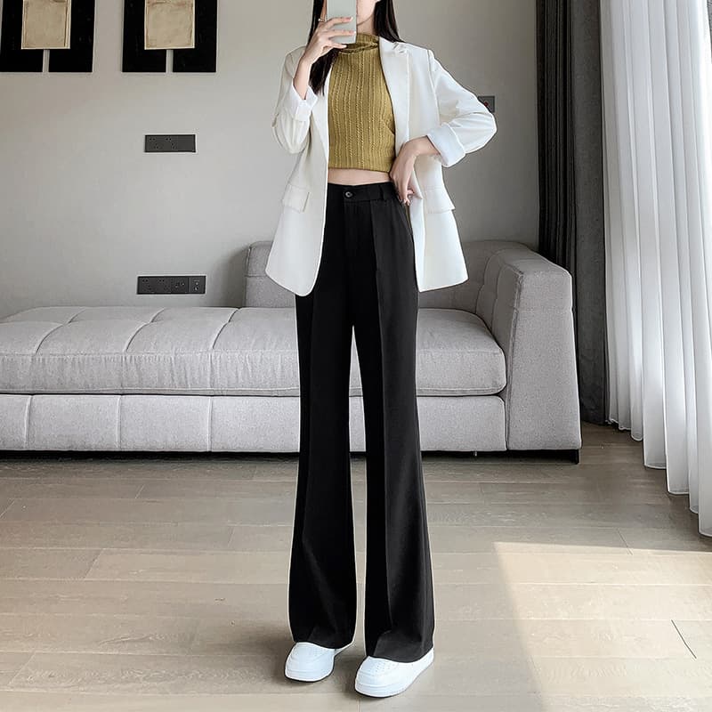 High-Waist Flared Trousers for Women, Premium Lightweight Summer Slimming Flared Pants, Casual Office Suit Pants