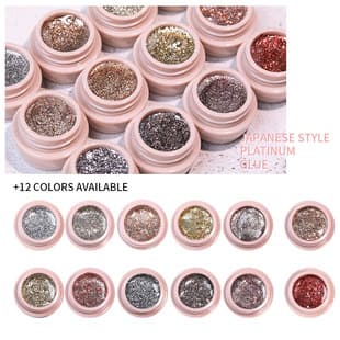 12-Color Flash Platinum Glitter Gel Polish, Suitable for Drawing Lines and Painting, Long-Lasting, Professional Nail Art Gel for Nail Salons