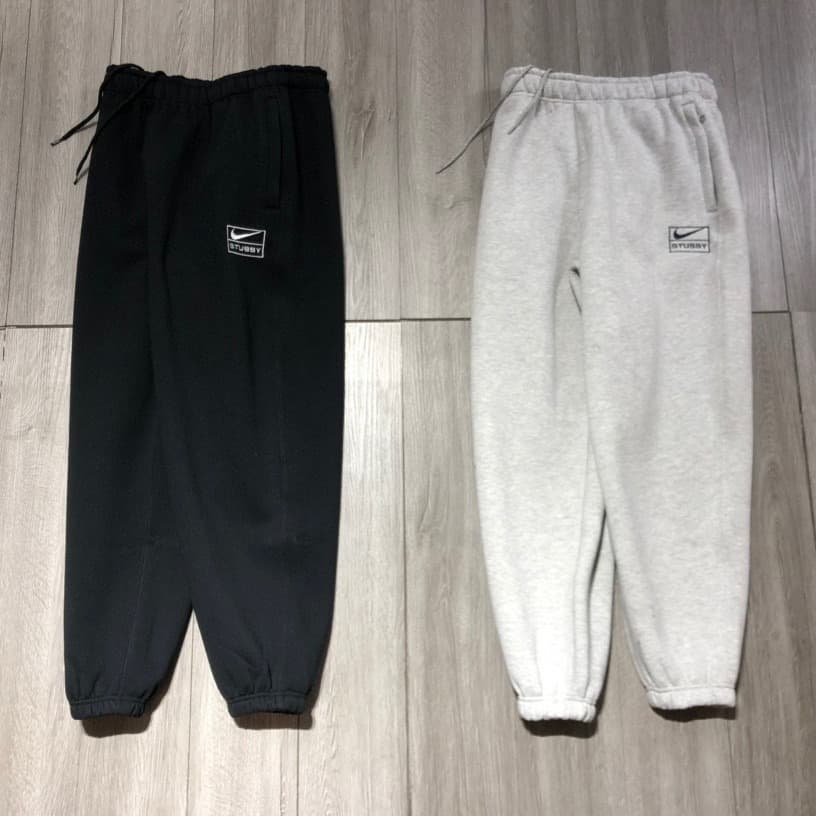 NKXstty Collaboration Retro Divine Solid Color Logo Embroidery Fleece-Lined Brushed Cuffed Sweatpants Long Pants Couple