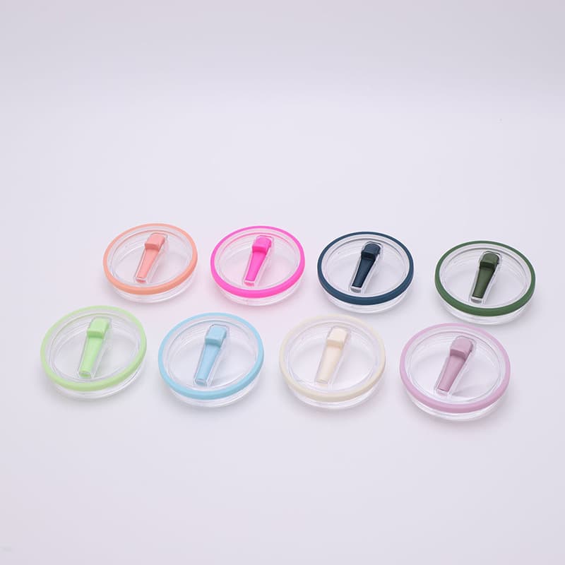 Cross-border spot 40oz ice cup colorful lid thickened silicone with straw cover plastic ice cup lid