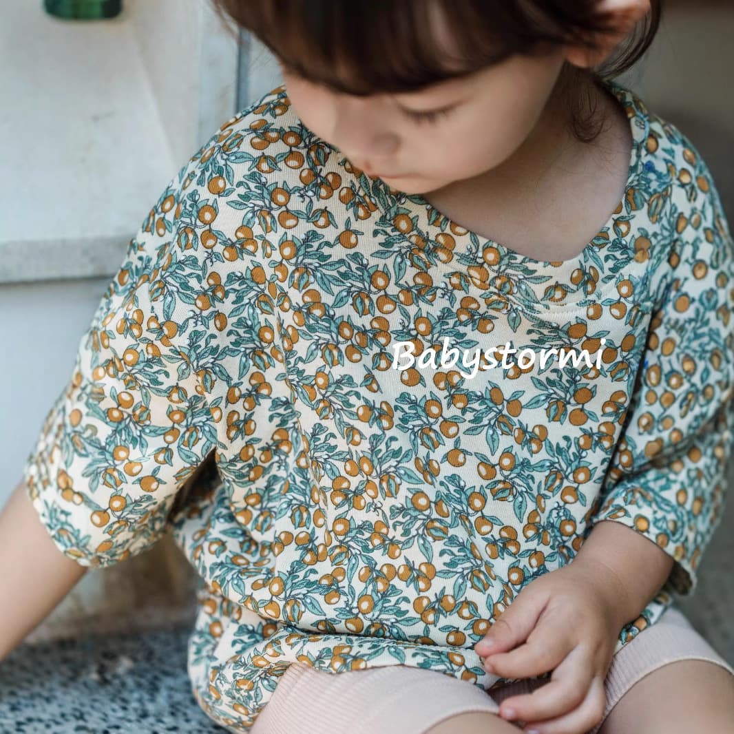 BabyStormi Summer New Nordic Style Kids Short Sleeve T-Shirt 100% Cotton Boys Girls Versatile Fashion A-Class
