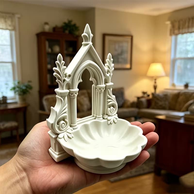 Cross-border 3D Gothic arch-shaped jewelry storage box desktop decoration ornaments jewelry storage bowl decorative plate organization