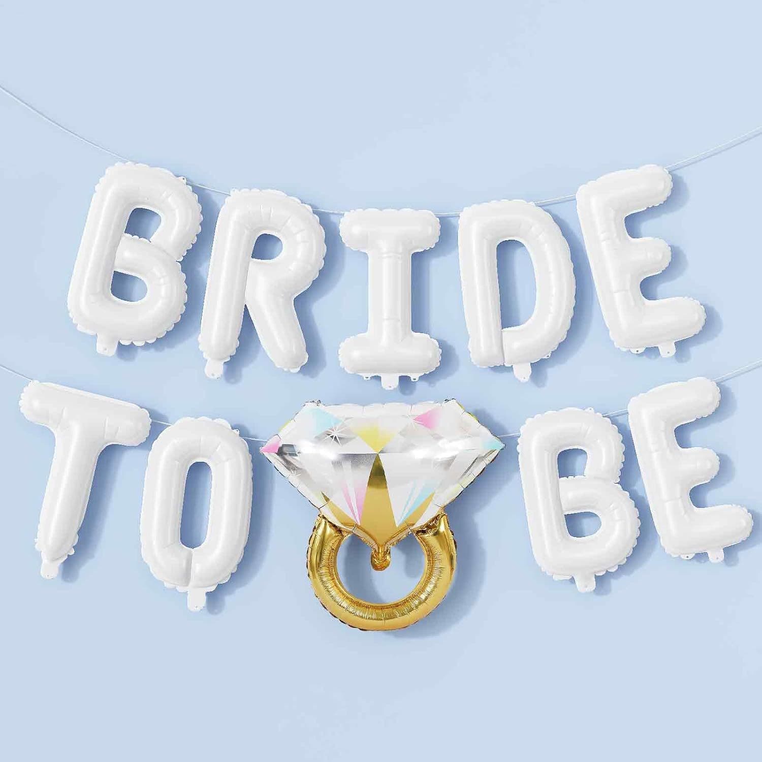 Cross-Border Trade 16inch White Bride to Be Letter Balloon Set 40inch White Bride Letter Balloons