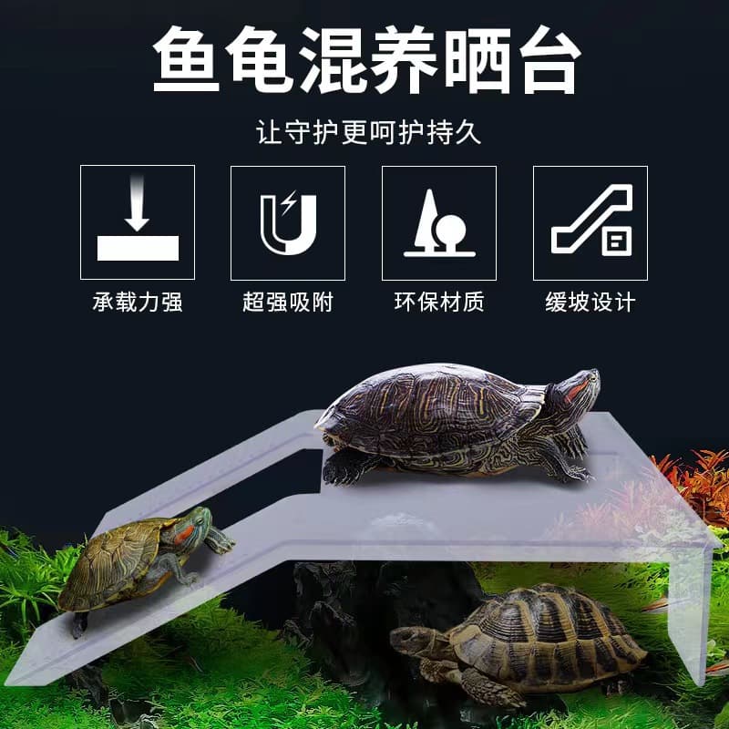 Double Ladder Turtle Basking Platform, Climbing Ramp, Resting Terrace, Suction Cup Turtle Dock