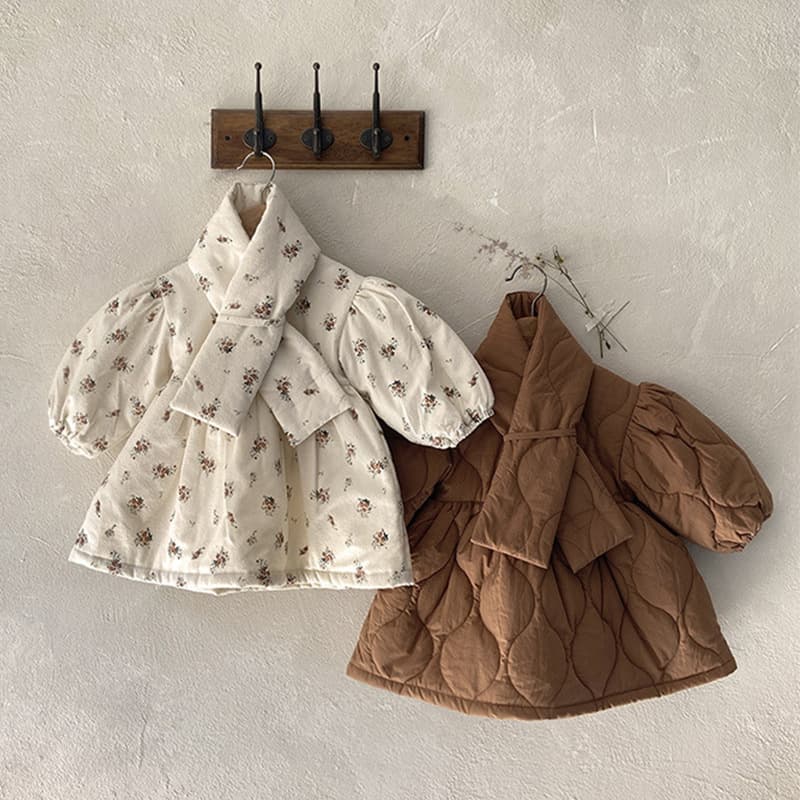 Girls Baby Winter Dress Thick Quilted Padded Cotton Dress Warm Long Dress for Toddler