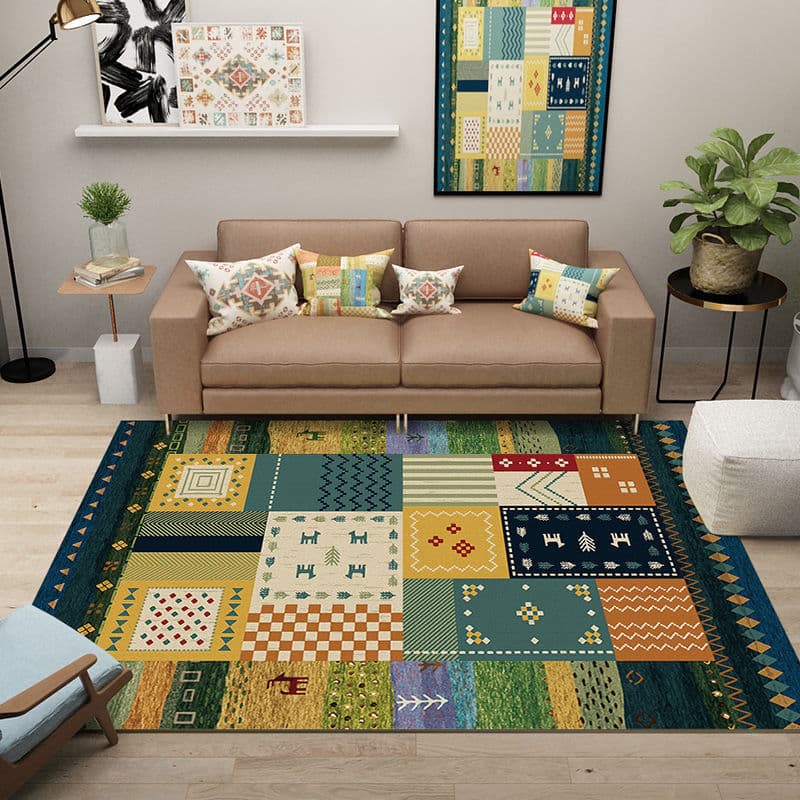Cross-border Nordic Moroccan Living Room Carpet Non-slip Dirt-resistant Easy-to-take-care Bedside Carpet Retro American Entrance Mat