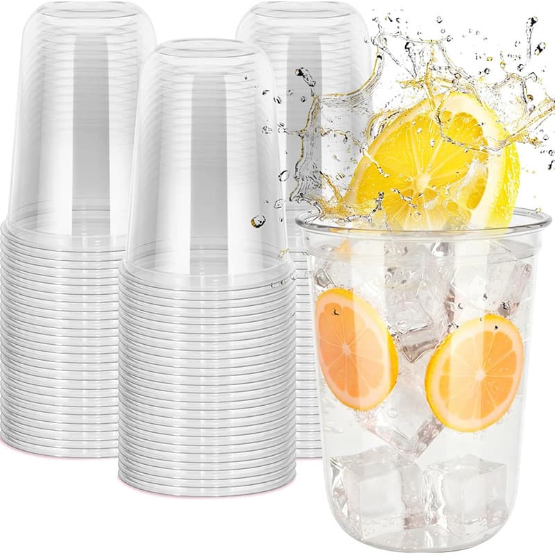 Disposable handleless champagne glass 16OZ plastic wine glass transparent party wedding supplies cup fancy cocktail glass