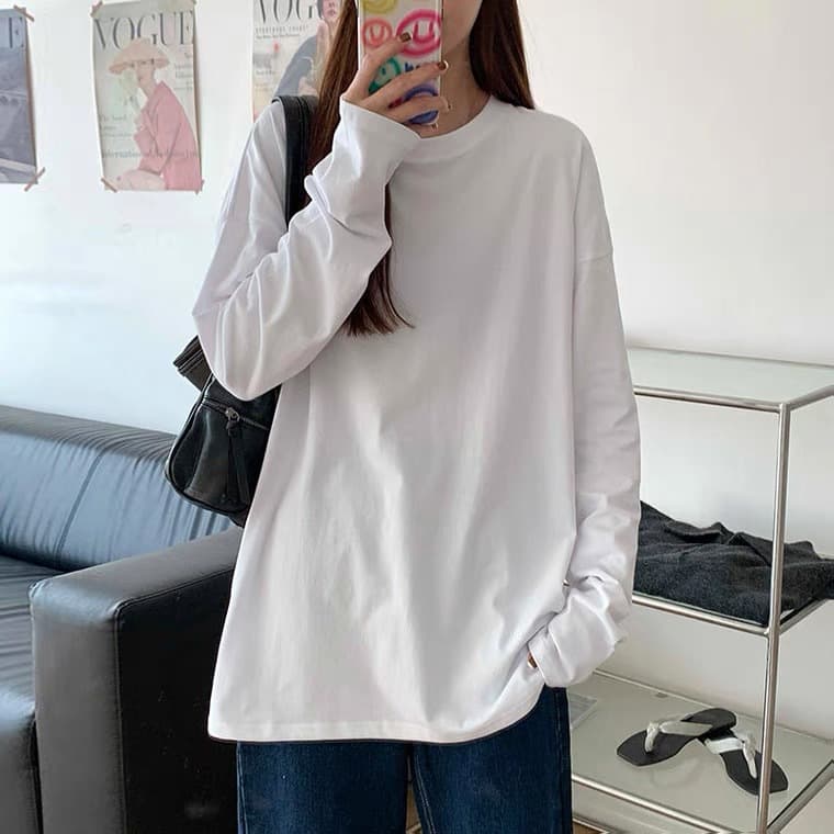 2026 Spring/Autumn Long Sleeve T-Shirt for Plus Size Women Up to 200 lbs, American Streetwear Ins Style Inner Layer Top