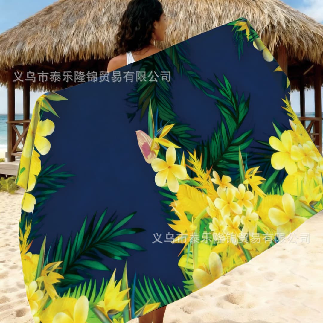 Cross-border Hot Sale South Pacific Islands Hand-painted Floral Sarong Tropical Island Style Versatile Beach Wrap Skirt