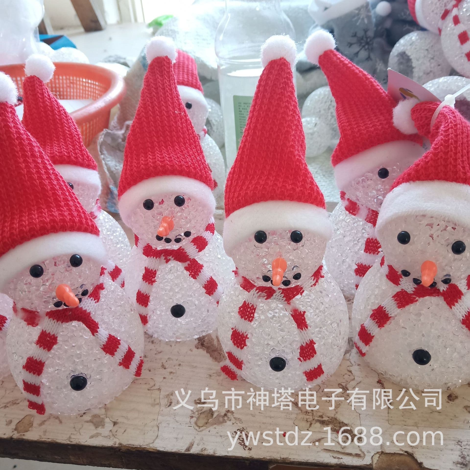 Light-up Snowman Night Light, Color-Changing EVA Particles, Large Size 5 Snowman, Christmas Style, 20cm