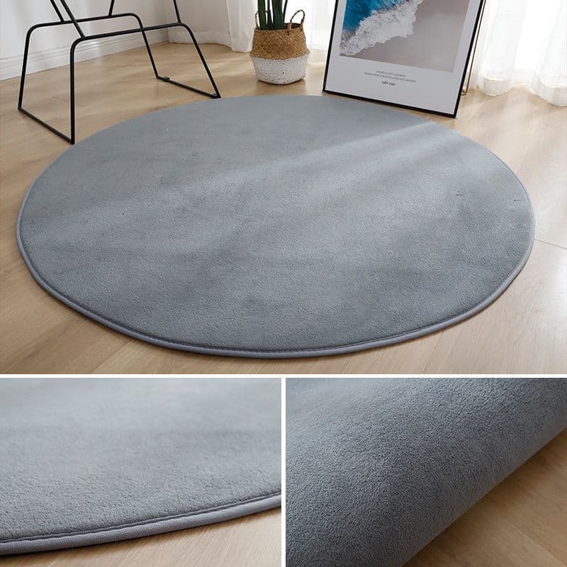 Round Short Plush Carpet for Living Room, Bedroom, Bedside, Children's Room, Swivel Chair, Computer Chair, Hanging Basket Pad, Floor Mat