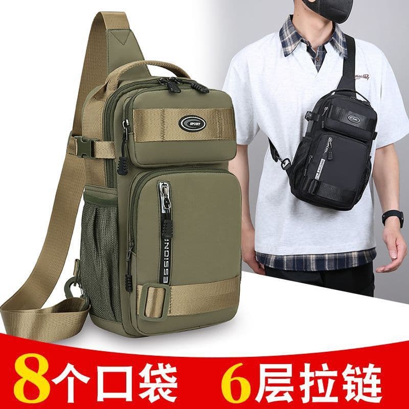 New Chest Bag Large Capacity Wear-Resistant Men's Crossbody Bag Single Shoulder Bag Men's Travel Outdoor Sports Bag Chest Pack