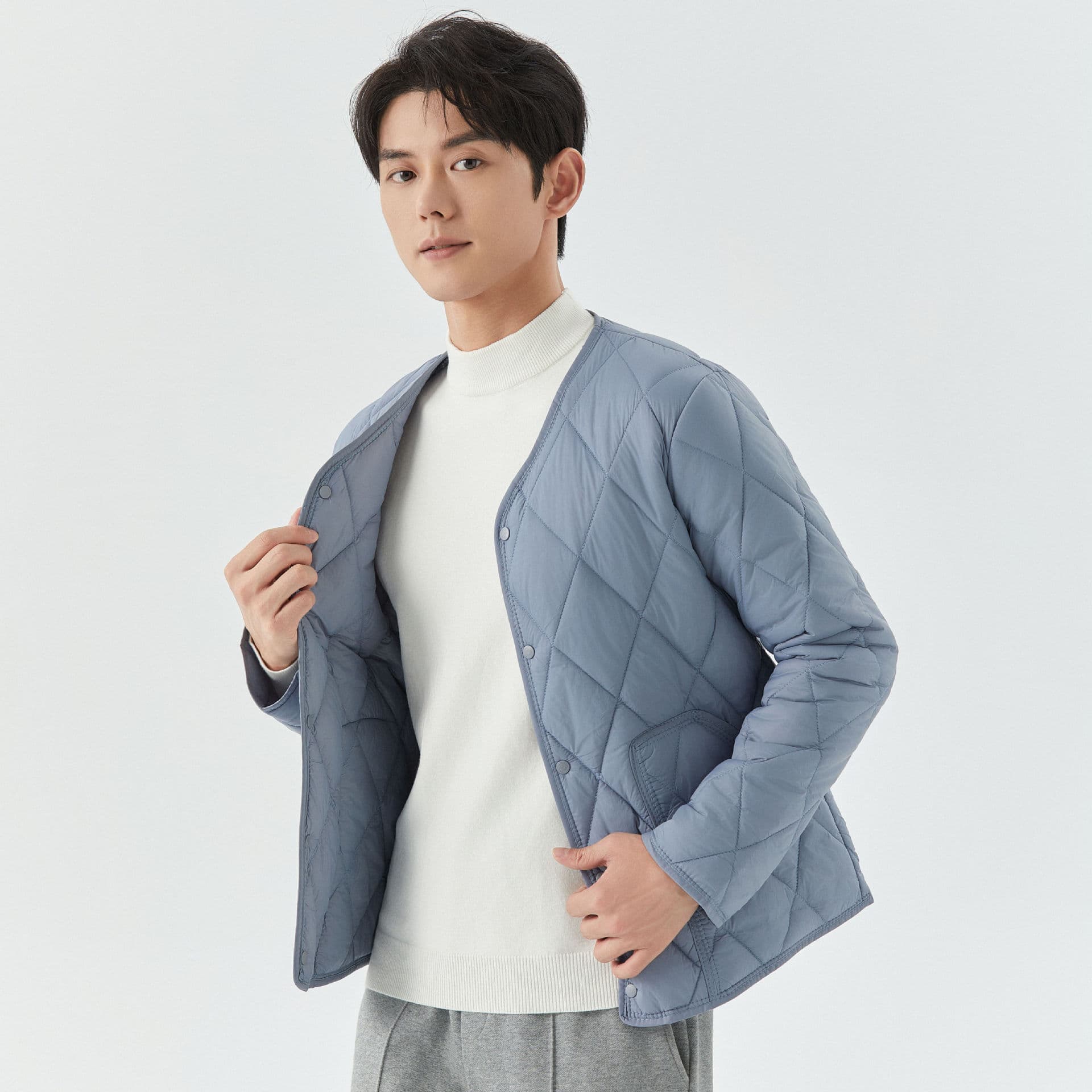 Men's Lightweight Winter Student Youth Short Cotton Coat Quilted Jacket Fashionable Youth Liner Warm Top Men's 2288
