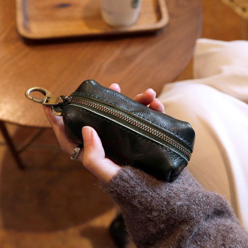 New large-capacity key bag retro pu leather universal car key bag multi-functional home key leather case