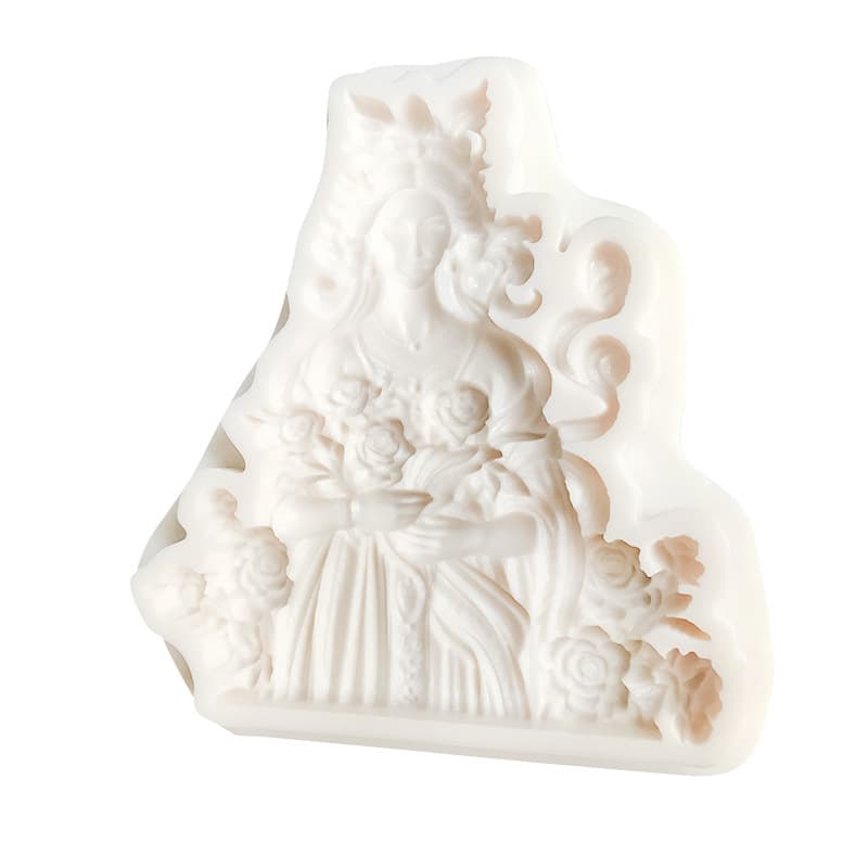 Floral European Girl Fondant Silicone Mold Cake Decoration Chocolate Mold DIY Scented Hanging Piece Mold