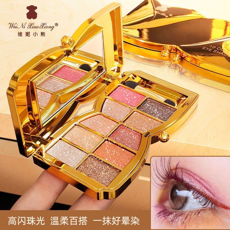 Eyeshadow Palette Sparkling Super Shimmer Long-Lasting Waterproof Fine Glitter Earth Tone Explosive Shine Crushed Diamond Pearl Glitter Niche Brand