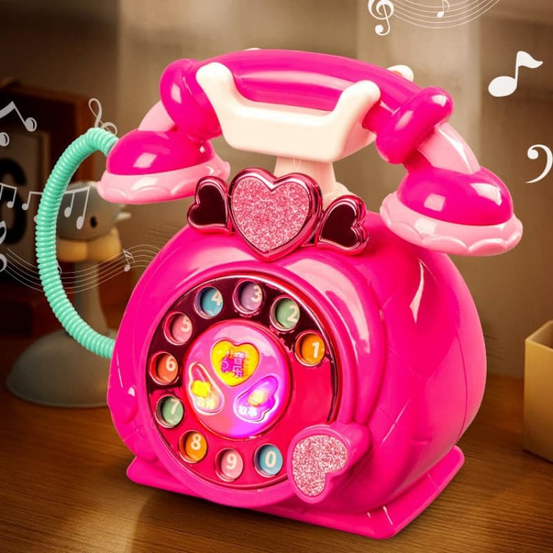 A-Zheng Children's Princess Telephone Music Simulation Landline Early Education Toy for 36-Year-Old Girls 5